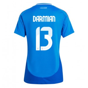 Italia Matteo Darmian #13 Jalkapallovaatteet Naisten Kotipaita EM-Kisat 2024 Lyhythihainen